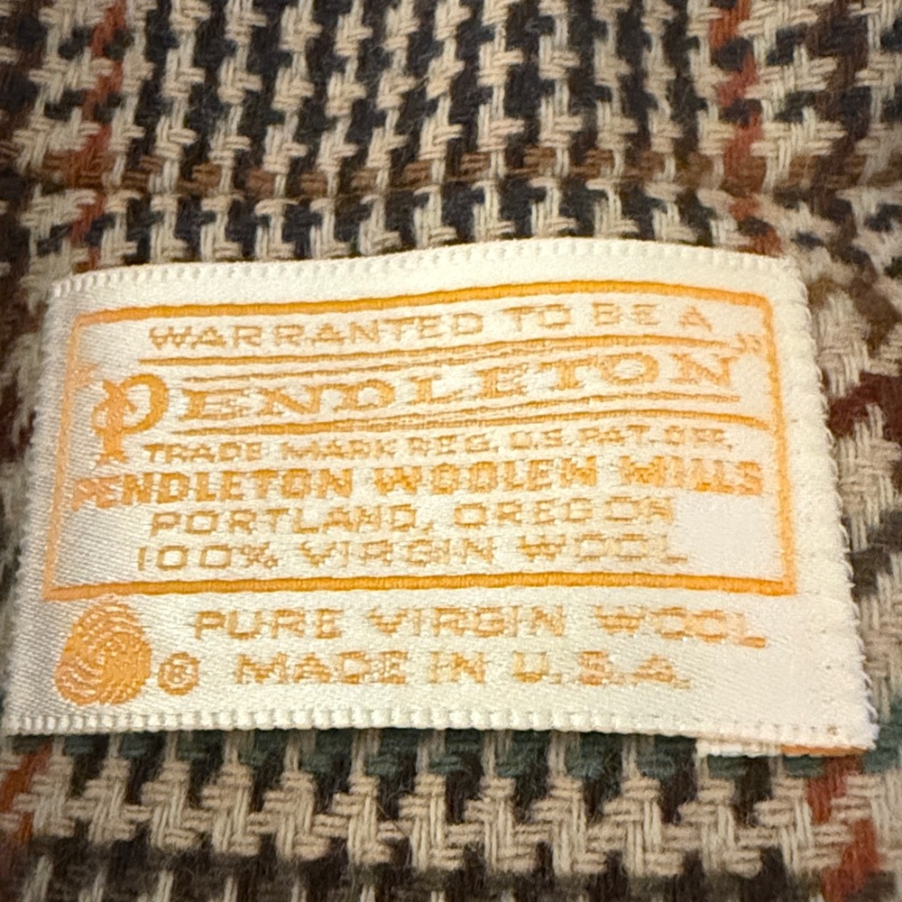 Pendleton Pure Virgin Wool Brown Houndstooth Plai… - image 7